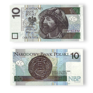 Na zdjęciu Banknot obiegowy III RP - 10 ZŁOTYCH 2016 - SERIA CK