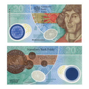 Na zdjęciu Banknot kolekcjonerski - 2023 - 20 ZŁ - Mikołaj Kopernik