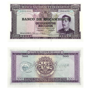 Na zdjęciu Banknot - Mozambik - 500 Escudos - 1967