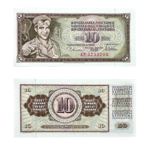 Na zdjęciu Banknot - Jugosławia - 10 Dinarów - 1978