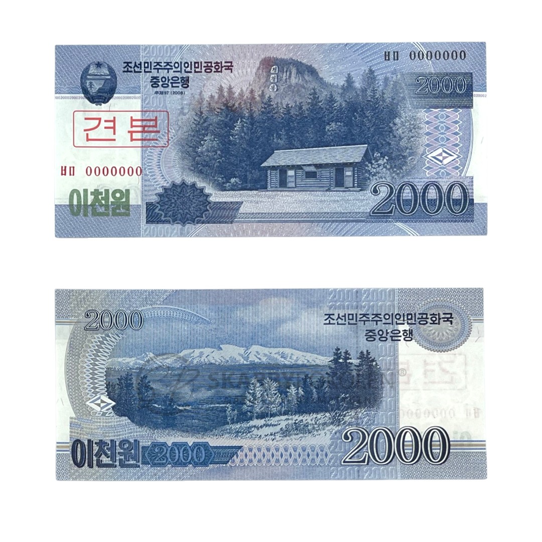 Banknoty zagraniczne  - Banknot - Korea Północna - 2000 Won - 2008 - WZÓR/SPECIMEN