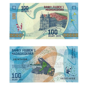 Na zdjęciu Banknot - Madagaskar - 100 Ariary - 2017
