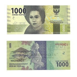 Na zdjęciu Banknot - Indonezja - 1000 Rupii - Seria HAG  - 2018