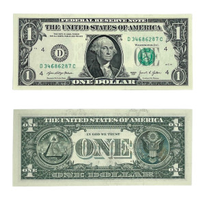 Na zdjęciu Banknot - USA - 1 Dolar - 2021 - D