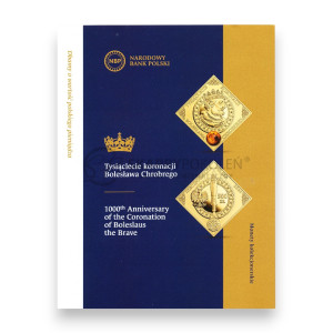 Na zdjęciu Folder emisyjny - Tysiąclecie koronacji Bolesława Chrobrego (500 ZŁ) - Język PL+EN