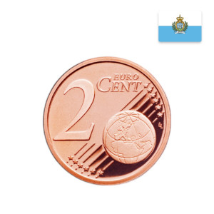Na zdjęciu Moneta – San Marino – 2 eurocenty – 2006