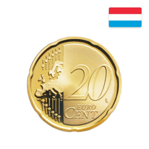 Na zdjęciu Moneta – Luksemburg – 20 eurocentów – 2002