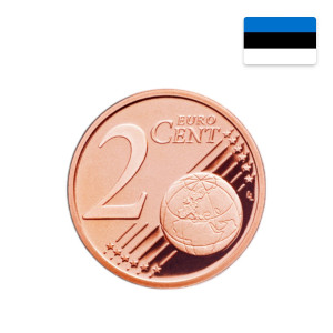 Na zdjęciu Moneta – Estonia – 2 eurocenty – 2021