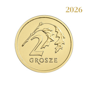 Na zdjęciu Moneta - 2 grosze 2026 - MW - Stan UNC