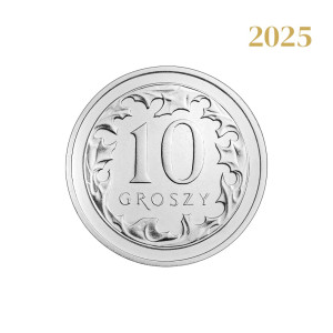 Na zdjęciu Moneta - 10 groszy 2025 - MW - Stan UNC