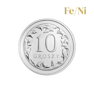 Na zdjęciu Moneta - 10 groszy 2019 (Fe/Ni) - MW - Stan UNC