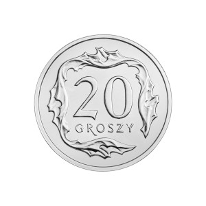 Na zdjęciu Moneta - 20 groszy 2023 - MW - Stan UNC