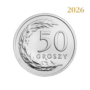 Na zdjęciu Moneta - 50 groszy 2026 - MW - Stan UNC