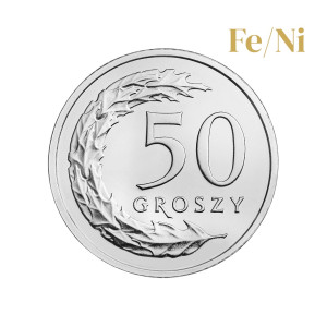Na zdjęciu Moneta - 50 groszy 2019 (Fe/Ni) - MW - Stan UNC
