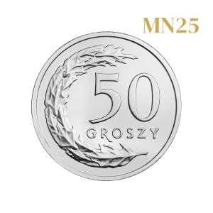 Na zdjęciu Moneta - 50 groszy 2019 (MN25) - MW - Stan UNC