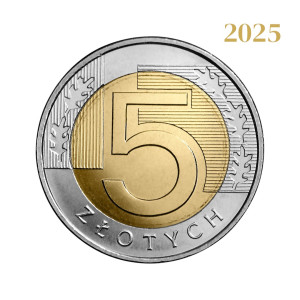 Na zdjęciu Moneta - 5 złotych 2025 - MW - Stan UNC