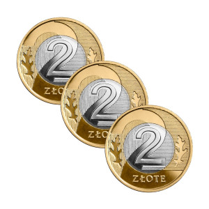Na zdjęciu Zestaw 3 monet - 2 złote 2023 - MW - Stan UNC