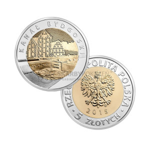 Na zdjęciu Moneta – 5 złotych 2015 - Kanał Bydgoski - Odkryj Polskę