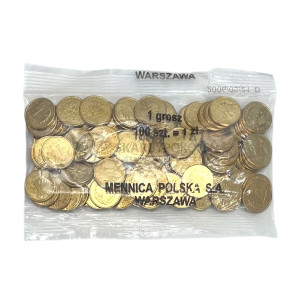 Na zdjęciu 1 grosz 2006 MW - Kolekcjonerski woreczek menniczy