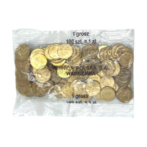 Na zdjęciu 1 grosz 2007 MW - Kolekcjonerski woreczek menniczy