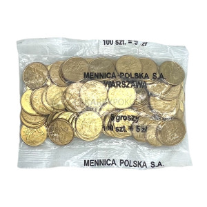 Na zdjęciu 5 groszy 2007 MW - Kolekcjonerski woreczek menniczy