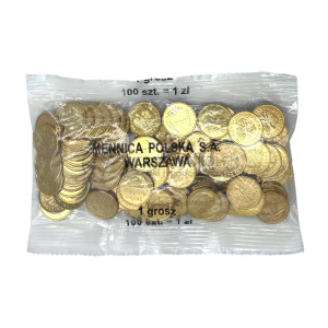 Na zdjęciu 1 grosz 2010 MW - Kolekcjonerski woreczek menniczy