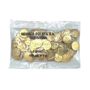Na zdjęciu 1 grosz 2012 MW - Kolekcjonerski woreczek menniczy