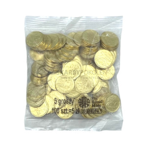 Na zdjęciu 5 groszy 2015 (The Royal Mint) - Kolekcjonerski woreczek menniczy