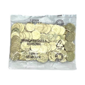 Na zdjęciu 2 grosze 2026 MW - Kolekcjonerski woreczek menniczy